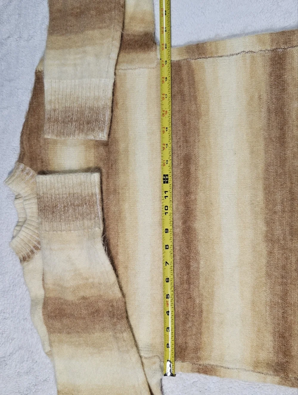 Acne Studio Sweater Size XS Ombré Stripe Mohair Wool Yellow Brown Butterscotch